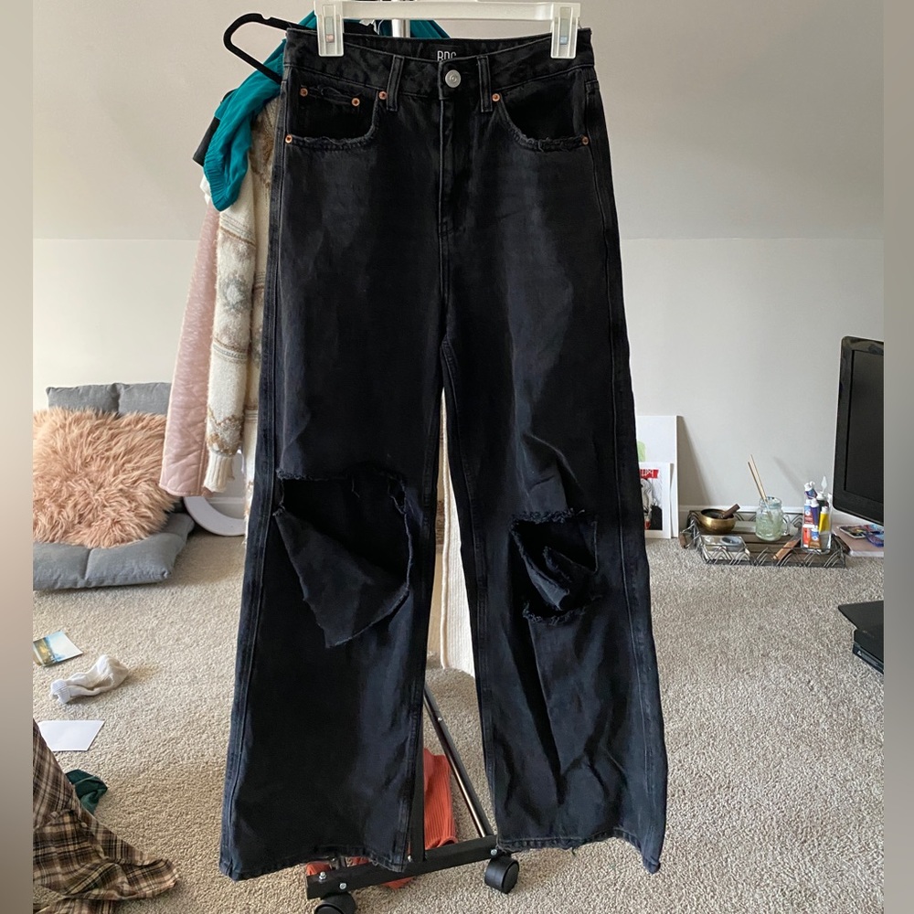 Black BDG puddle jeans